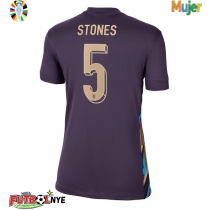 Camiseta Inglaterra John Stones #5 Visitante Equipación para mujer Eurocopa 2024 manga corta
